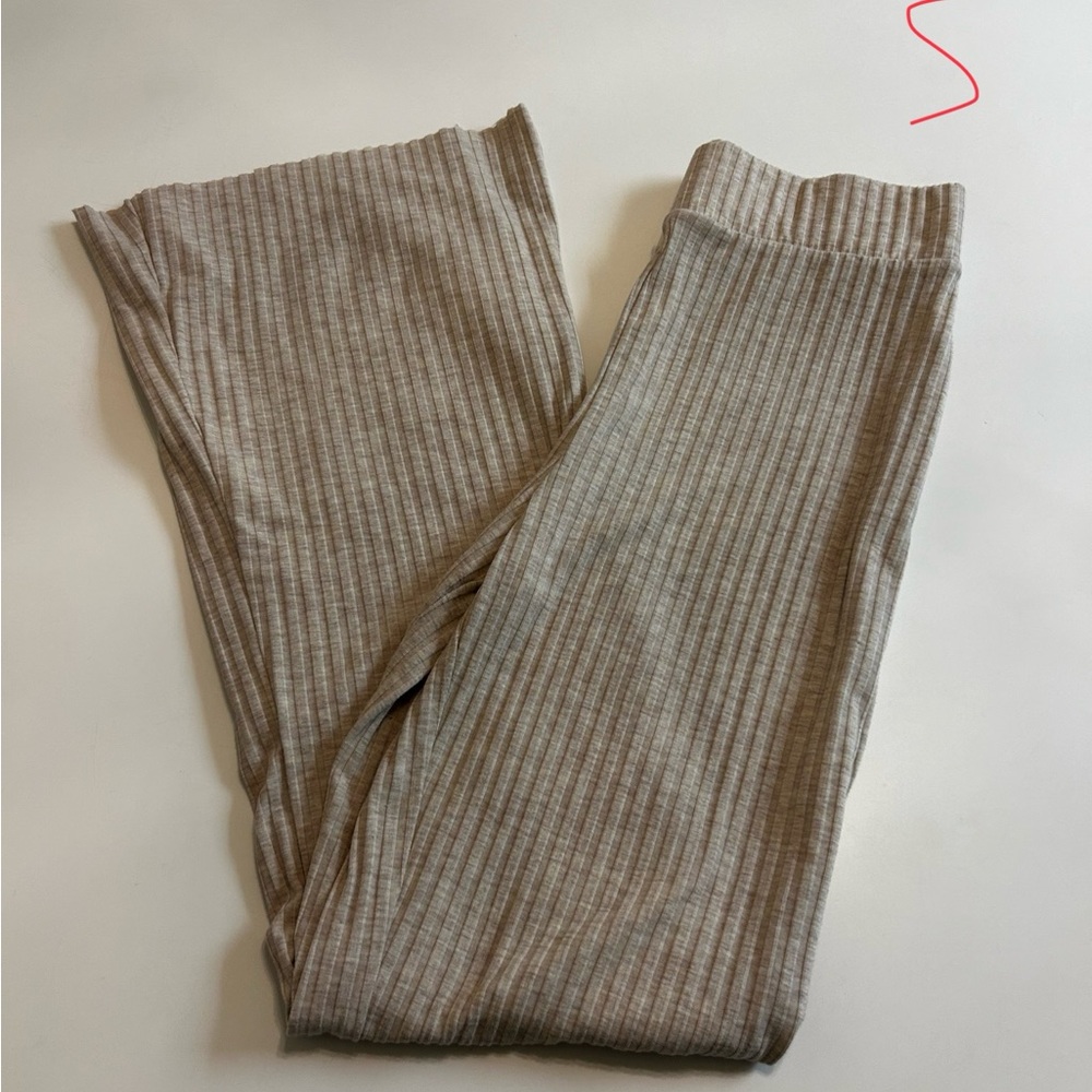 Ribbed Beige Lounge Pants